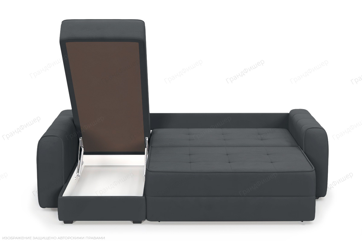 Угловой диван Кайман-12 Энерджи Лайт 810_19 Серый Ящик для белья