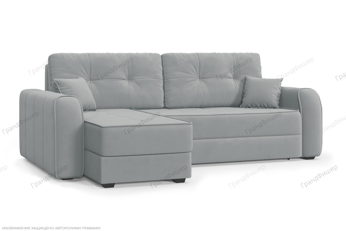 Угловой диван Кайман-12 Zara Steel 52 Вид по диагонали