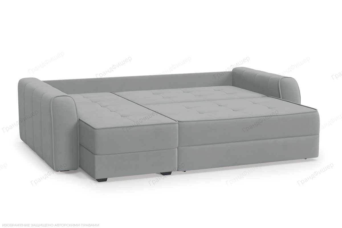 Угловой диван Кайман-12 Zara Steel 52 Спальное место