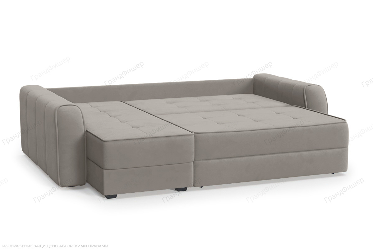 Угловой диван Кайман-12 Энерджи Лайт 810_16 (Бежево-серый) Спальное место
