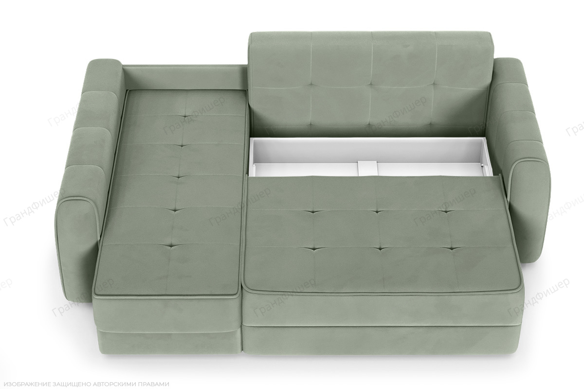 Угловой диван Кайман-12 Zara Olivo 30 Ящик для белья