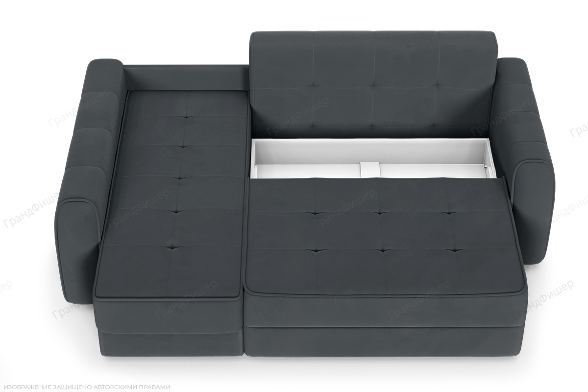 Угловой диван Кайман-12 Энерджи Лайт 810_19 Серый Ящик для белья