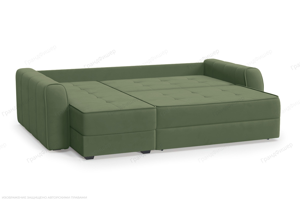 Угловой диван Кайман-12 Энерджи Лайт 810_13 Зеленый Спальное место