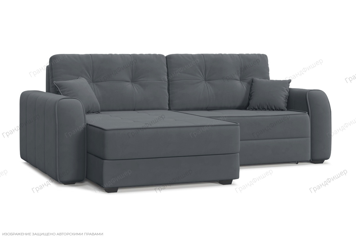 Угловой диван Кайман-13 Энерджи Лайт 810_19 Серый Вид по диагонали