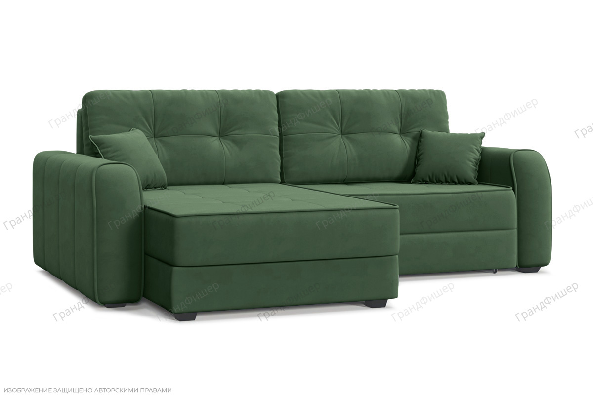 Угловой диван Кайман-13 Amigo Green Вид по диагонали