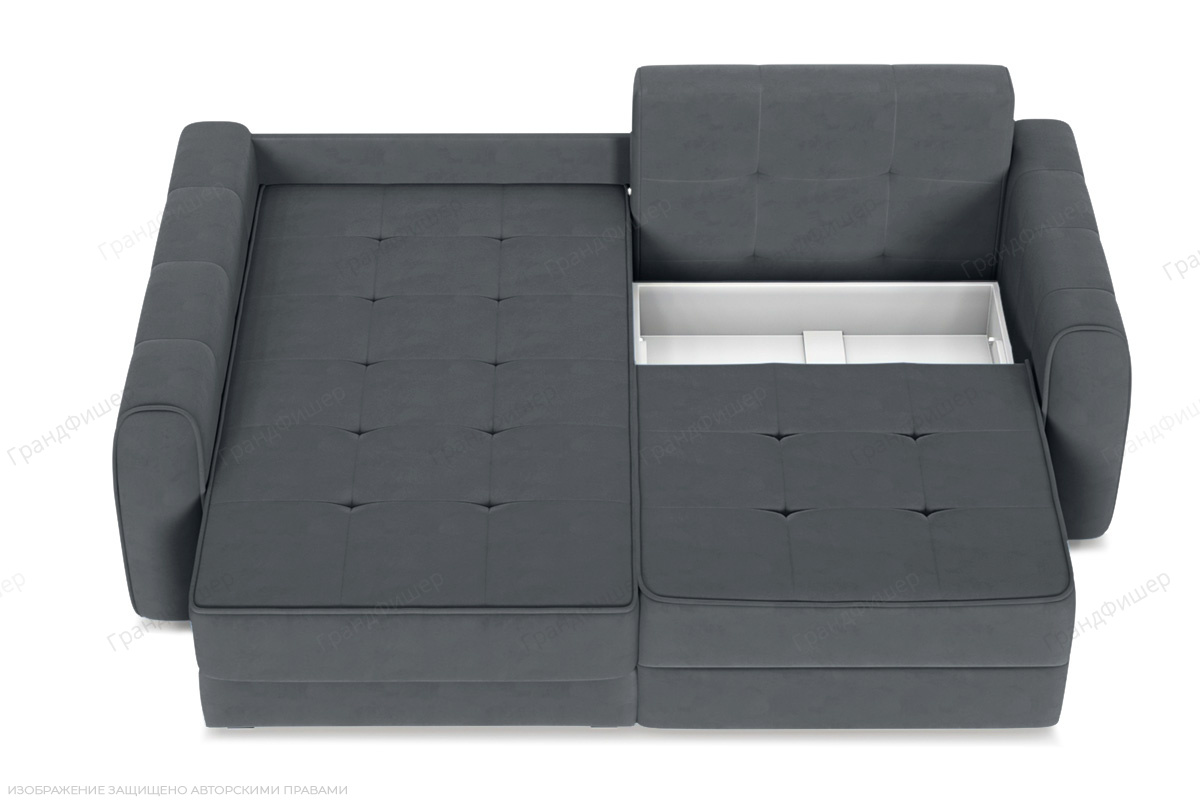 Угловой диван Кайман-13 Энерджи Лайт 810_19 Серый Ящик для белья
