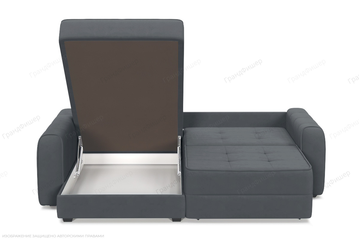 Угловой диван Кайман-13 Энерджи Лайт 810_19 Серый Ящик для белья