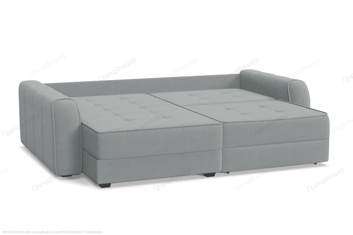 Угловой диван Кайман-13 Zara Steel 52 Спальное место