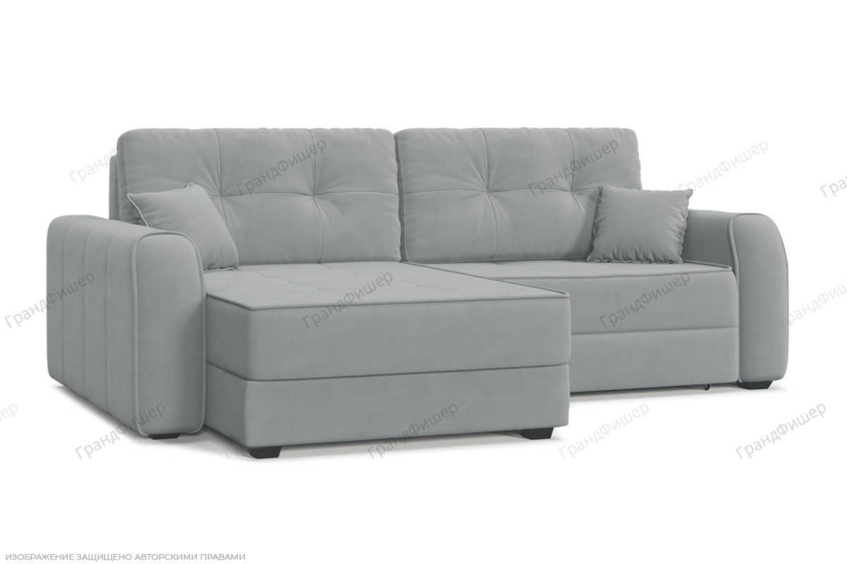 Угловой диван Кайман-13 Zara Steel 52 Вид по диагонали