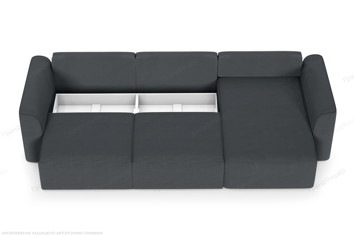 Угловой диван Сиэтл 2А Энерджи Лайт 810_19 Серый Ящик для белья