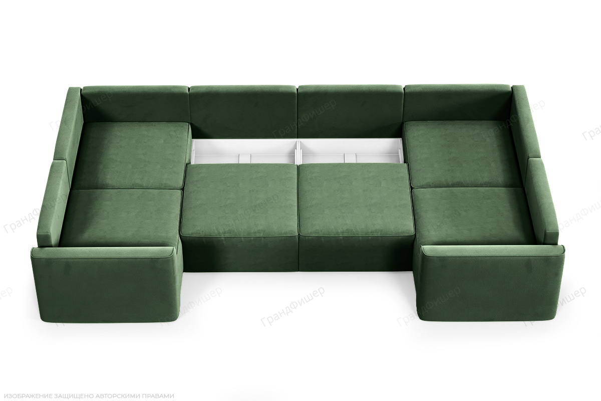 Модульный диван Моди 1У2У1 Amigo Green Ящик для белья