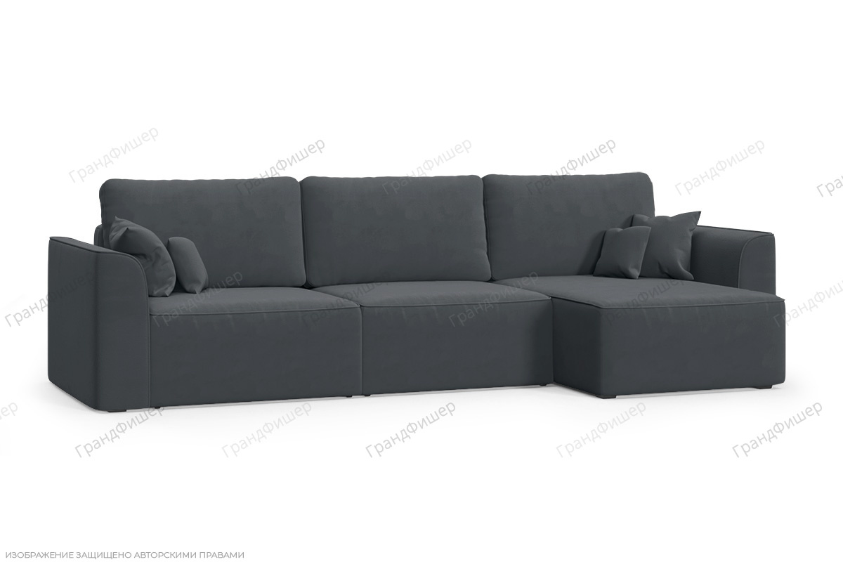 Угловой диван Сиэтл 2А Энерджи Лайт 810_19 Серый Вид по диагонали