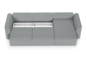 Угловой диван Сиэтл 2А Zara Steel 52 Ящик для белья