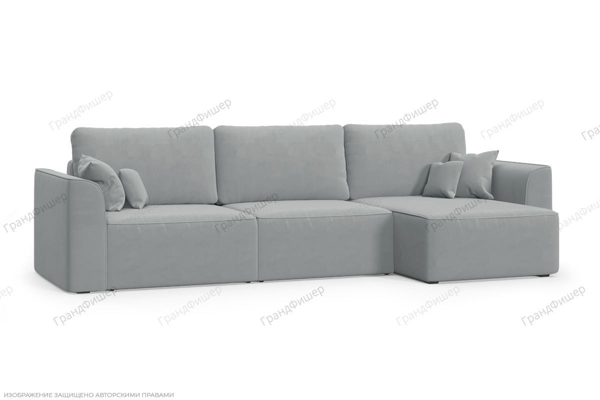 Угловой диван Сиэтл 2А Zara Steel 52 Вид по диагонали