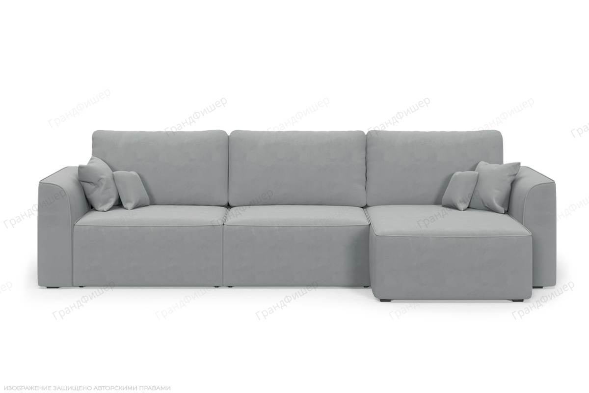 Угловой диван Сиэтл 2А Zara Steel 52 Вид спереди