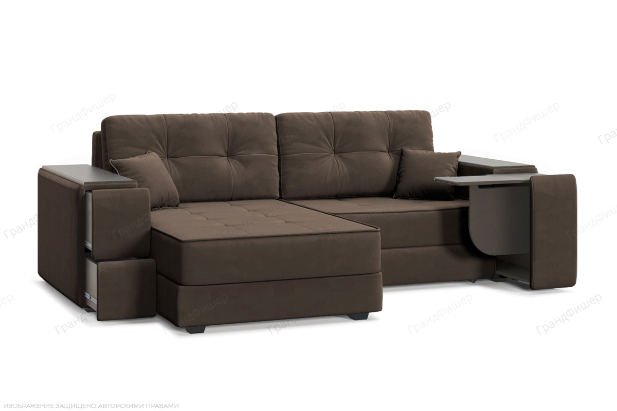 Угловой диван Кайман-5 с ящиками и столом Энерджи Лайт 810_7 Вид по диагонали