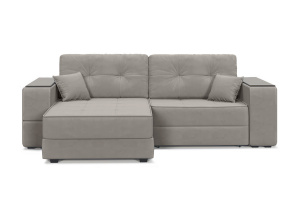 Угловой диван Кайман-5 с ящиками и столом Энерджи Лайт 810_16 (Бежево-серый) Вид спереди