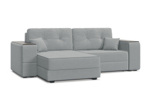 Угловой диван Кайман-5 с ящиками и столом Zara Steel 52 Вид по диагонали