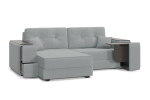 Угловой диван Кайман-5 с ящиками и столом Zara Steel 52 Вид по диагонали
