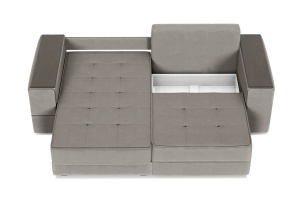 Угловой диван Кайман-5 с ящиками и столом Энерджи Лайт 810_16 (Бежево-серый) Ящик для белья