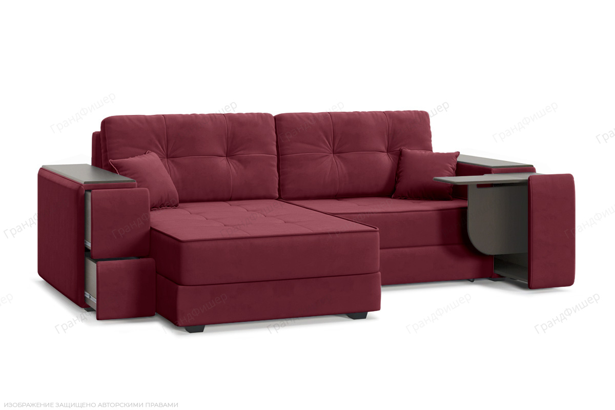 Угловой диван Кайман-5 с ящиками и столом Энерджи Лайт 810_17 Вид по диагонали