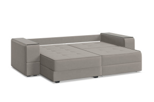 Угловой диван Кайман-5 с ящиками и столом Энерджи Лайт 810_16 (Бежево-серый) Спальное место