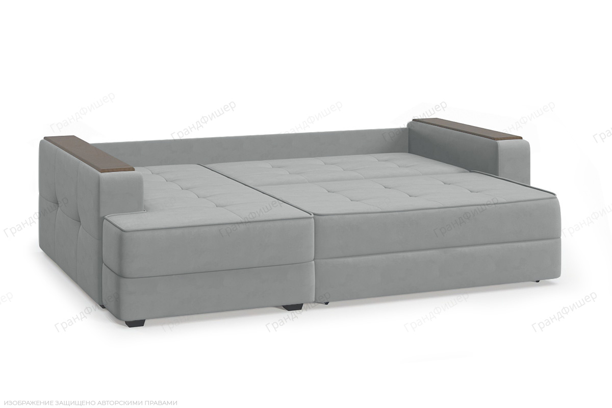 Угловой диван с подушками Кайман-4 Zara Steel 52 Спальное место