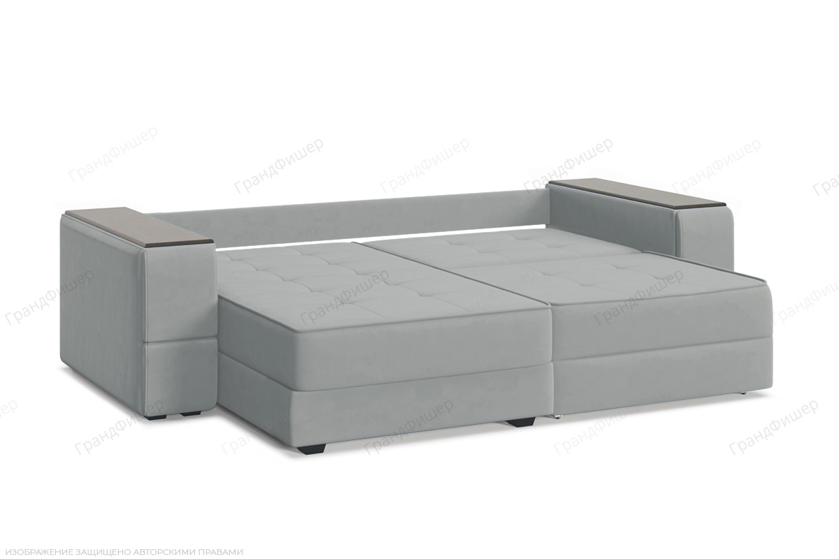 Прямой диван Кайман-5 с ящиками и столом (Киноман) Zara Steel 52 Спальное место