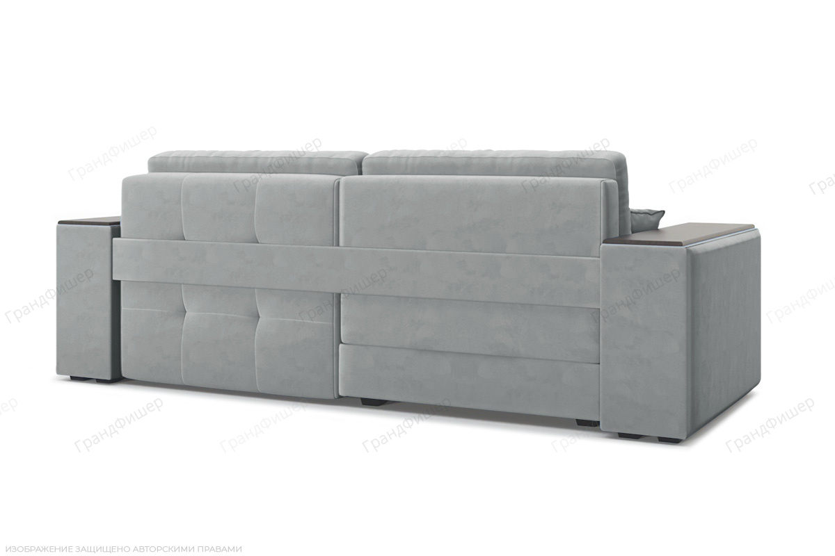Прямой диван Кайман-5 с ящиками и столом (Киноман) Zara Steel 52 Вид сзади