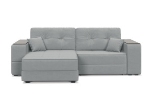 Прямой диван Кайман-5 с ящиками и столом (Киноман) Zara Steel 52 Вид спереди