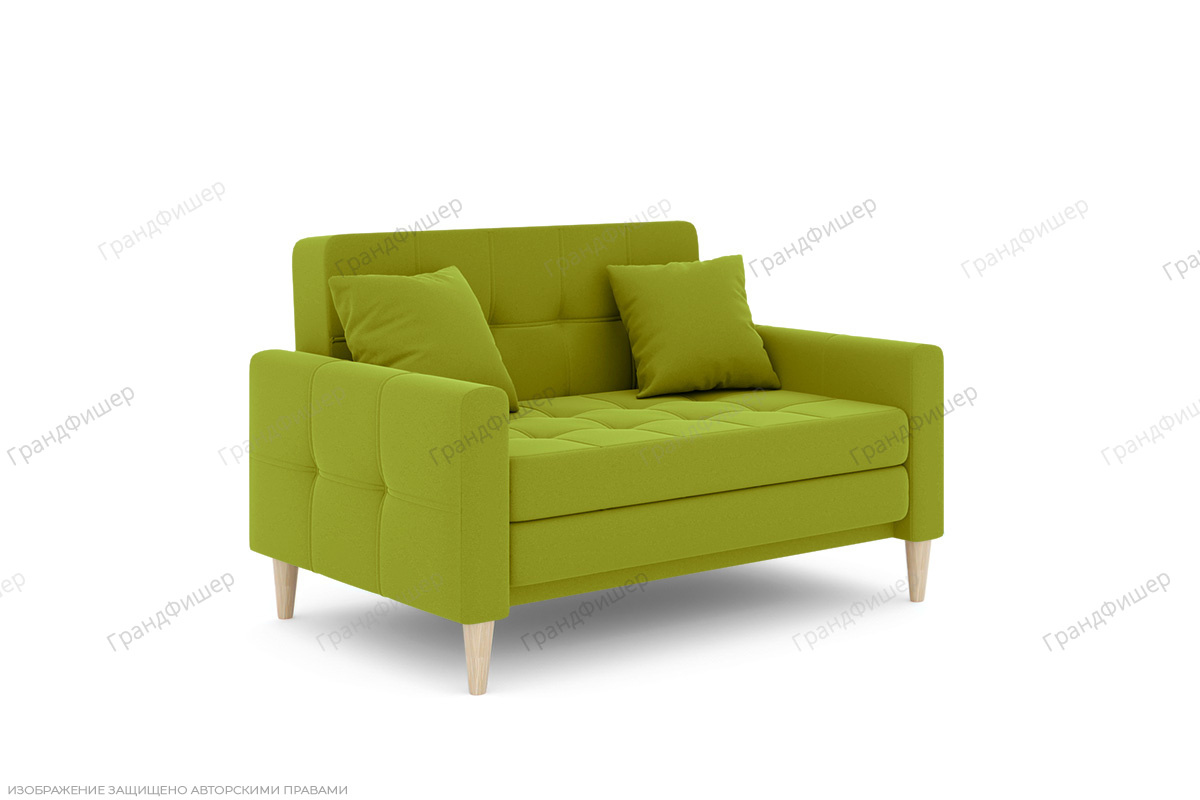 Раскладной офисный диван Этро люкс с опорой №5 Zara Green 29 Вид по диагонали