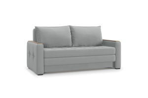 Прямой диван Этро люкс с накладками (спальное 140 см) Zara Steel 52 Вид по диагонали