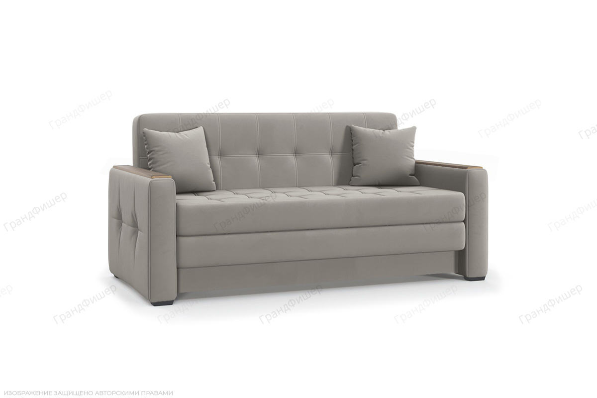 Прямой диван Этро люкс с накладками (спальное 140 см) Энерджи Лайт 810/16 Вид по диагонали