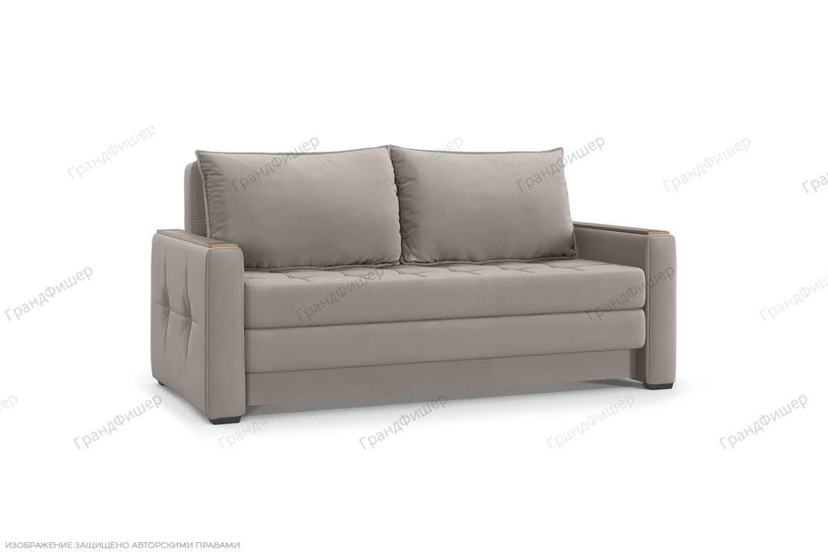 Прямой диван Этро люкс с накладками (спальное 140 см) Энерджи Лайт 810/16 Вид по диагонали