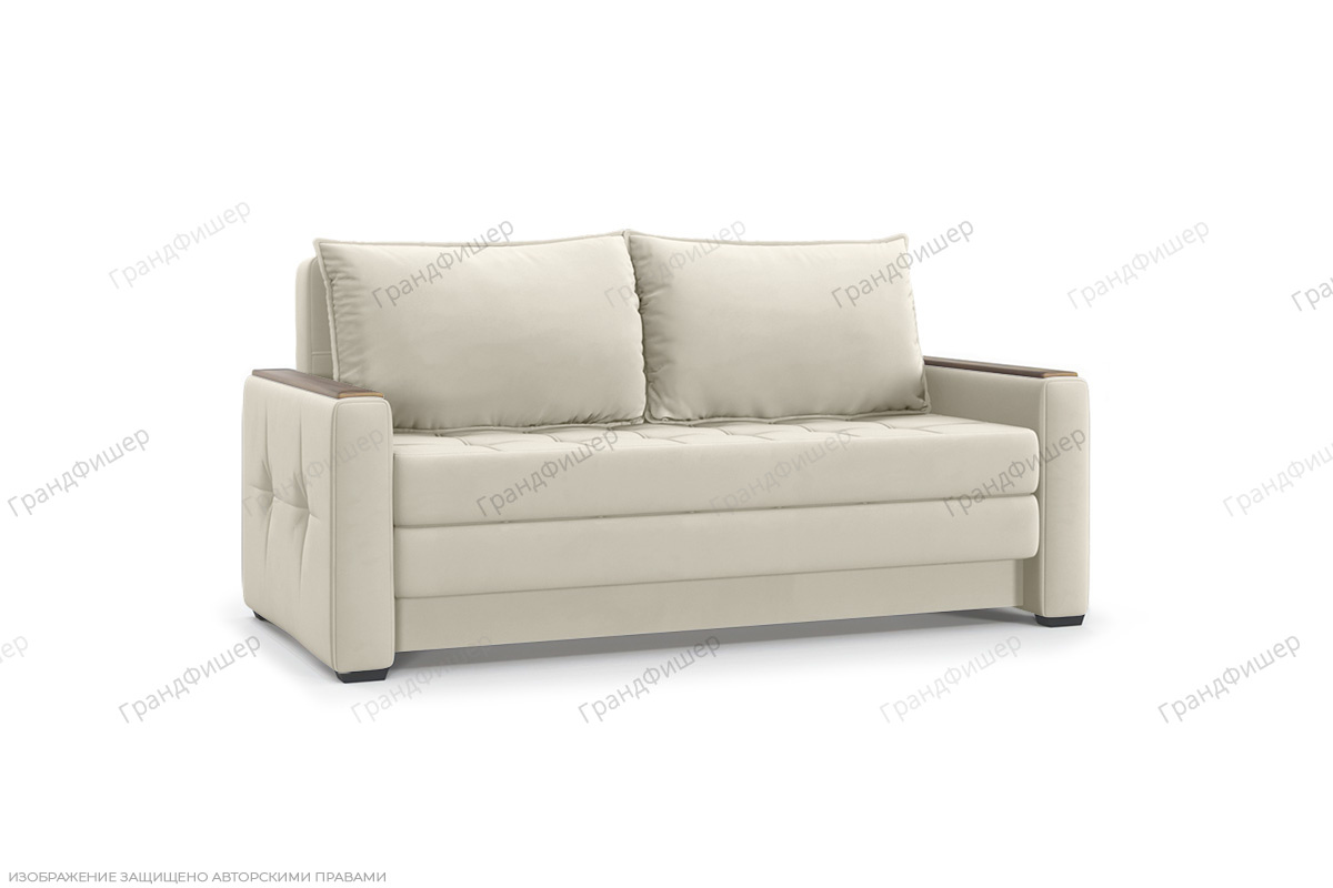 Прямой диван Этро люкс с накладками (спальное 140 см) Энерджи Лайт 810/2 Вид по диагонали