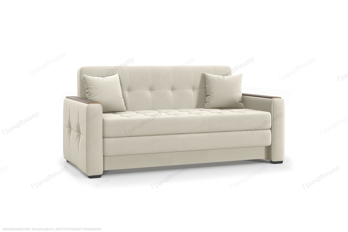 Прямой диван Этро люкс с накладками (спальное 140 см) Энерджи Лайт 810/2 Вид по диагонали