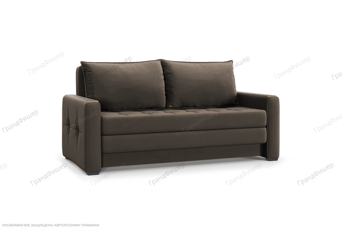 Прямой диван Этро люкс с накладками (спальное 140 см) Энерджи Лайт 810/7 Вид по диагонали