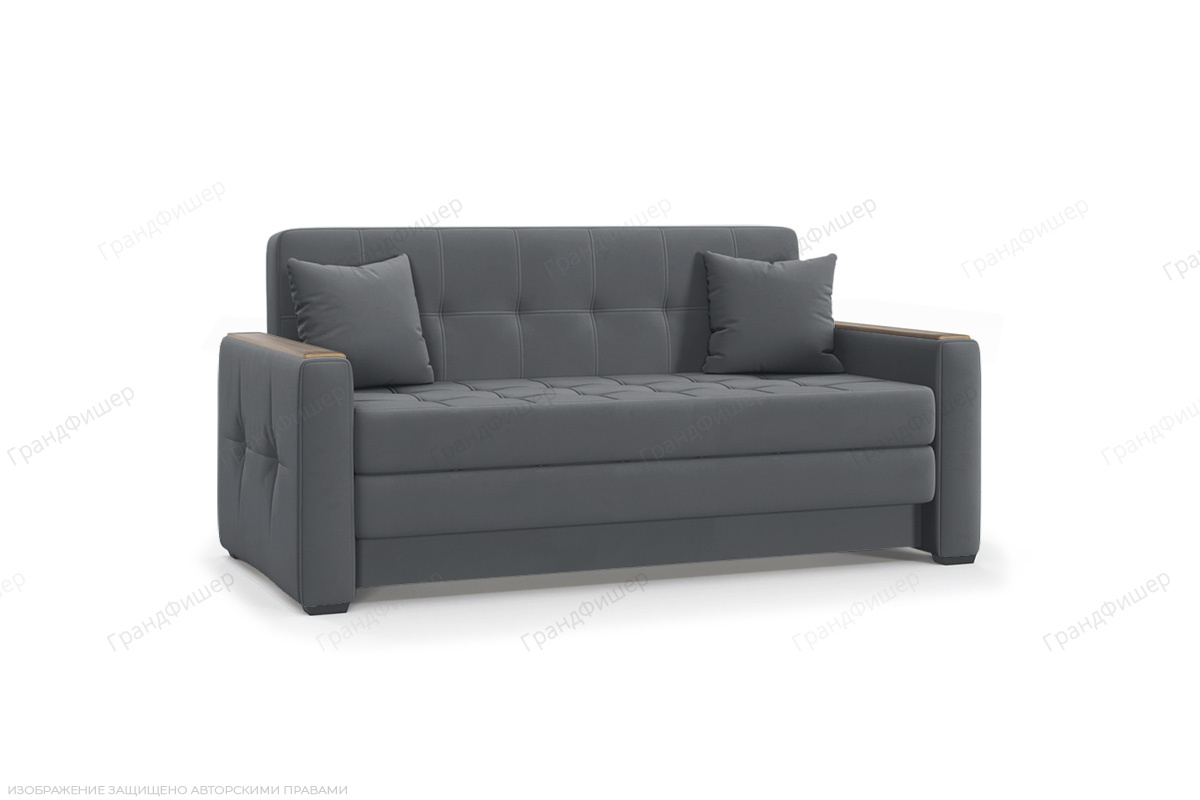 Прямой диван Этро люкс с накладками (спальное 140 см) Энерджи Лайт 810/19 Вид по диагонали