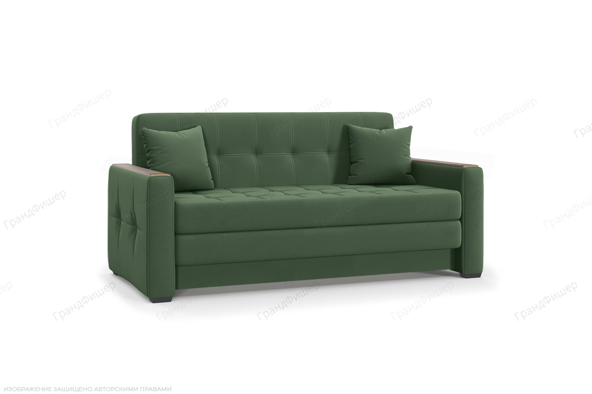Прямой диван Этро люкс с накладками (спальное 140 см) Amigo Green Вид по диагонали