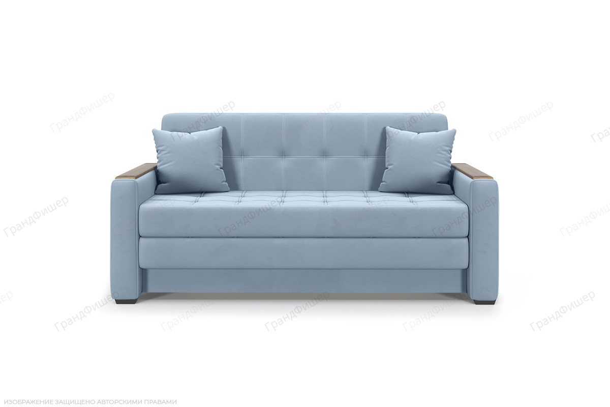 Прямой диван Этро люкс с накладками (спальное 140 см) Amigo Blue Вид спереди