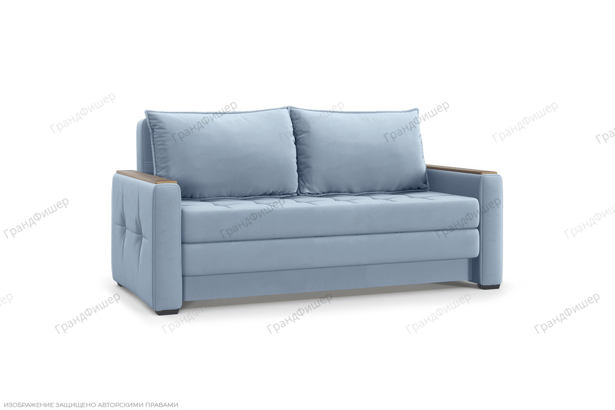 Прямой диван Этро люкс с накладками (спальное 140 см) Amigo Blue Вид по диагонали