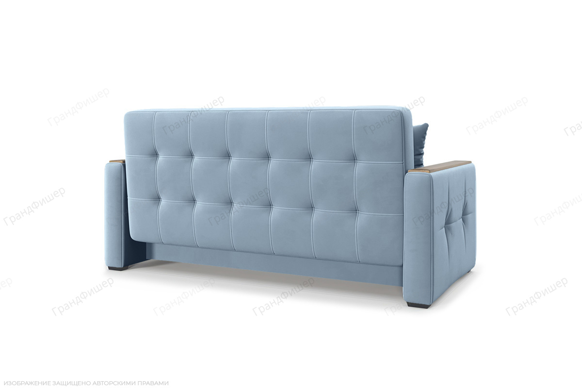Прямой диван Этро люкс с накладками (спальное 140 см) Amigo Blue Вид сзади