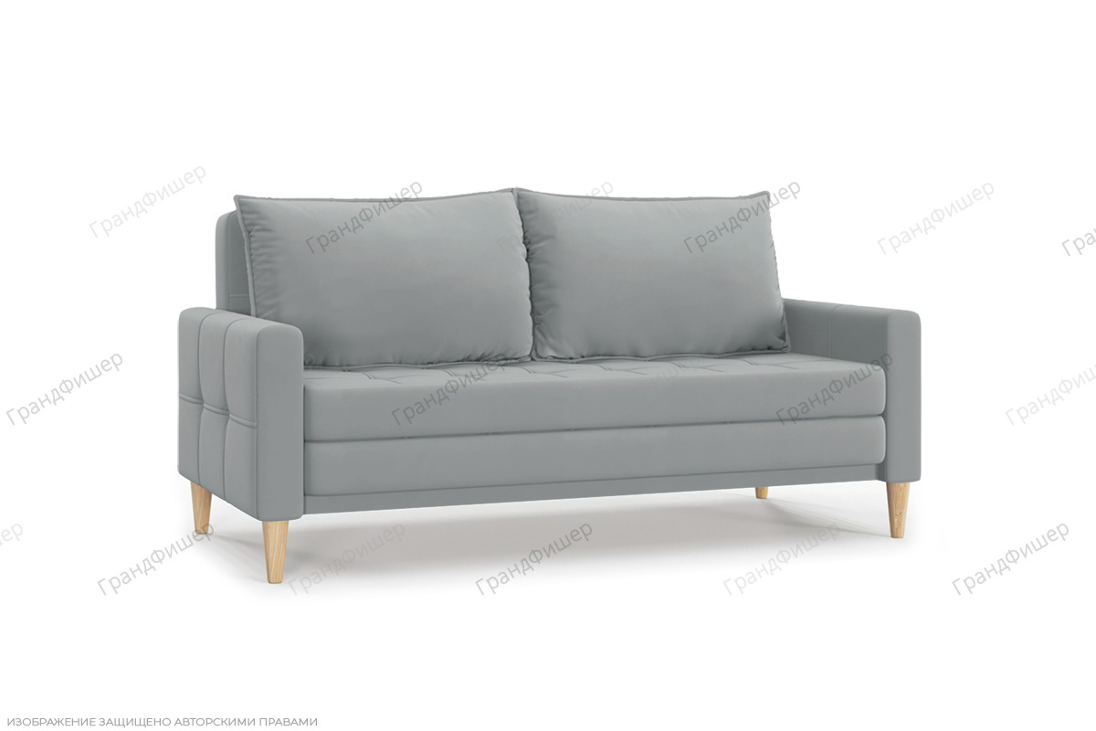 Прямой диван Этро люкс с опорой №5 (спальное 140 см) Zara Steel 52 Вид по диагонали