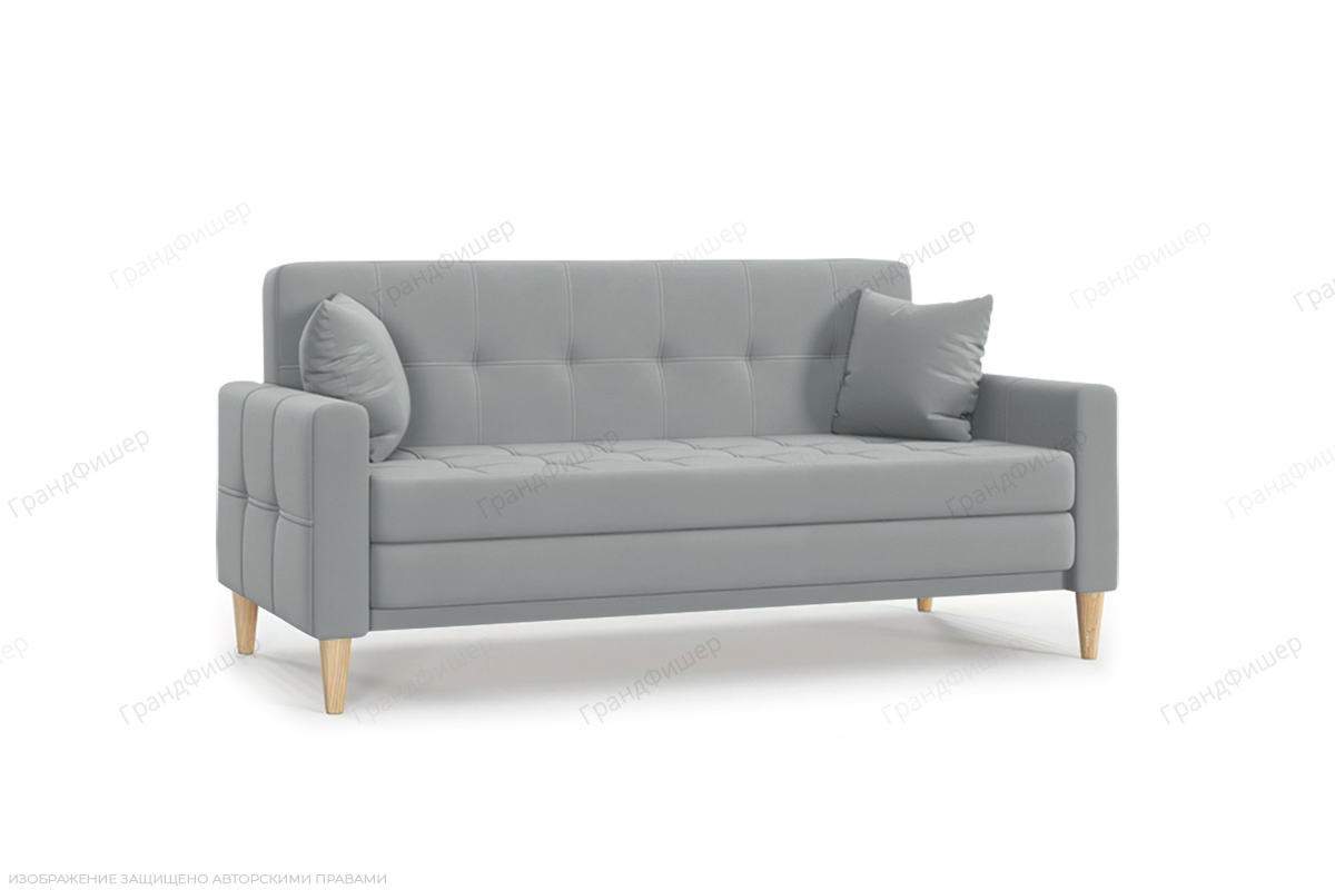 Прямой диван Этро люкс с опорой №5 (спальное 140 см) Zara Steel 52 Вид по диагонали