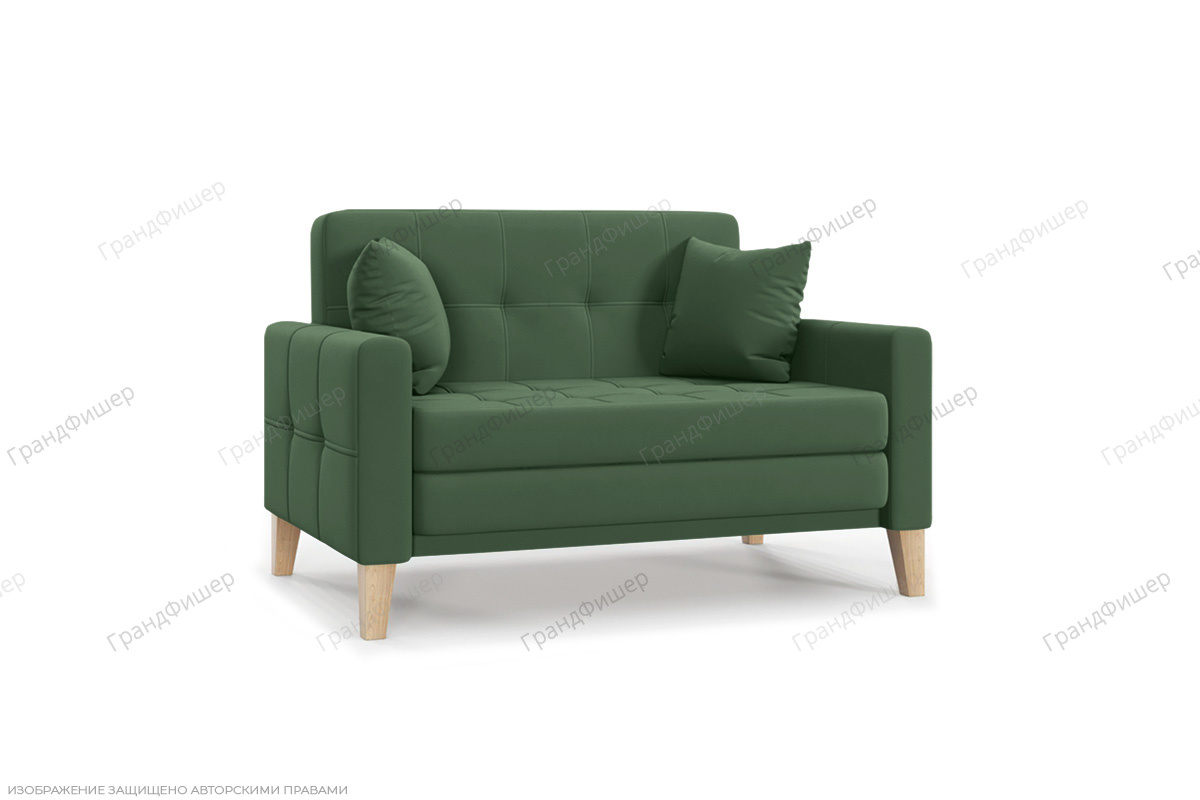 Прямой диван Этро люкс с опорой №3 Amigo Green Вид по диагонали