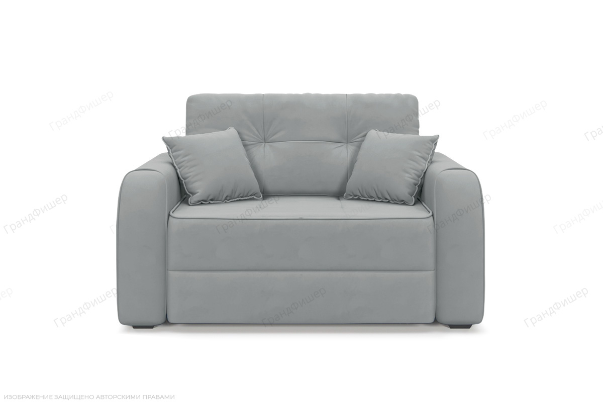 Прямой диван Каймак мини (140 см) Zara Steel 52 Вид спереди