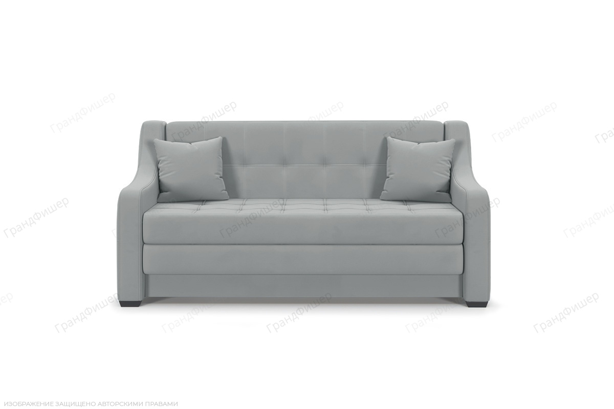 Прямой диван Сохо (спальное 140 см) Zara Steel 52 Вид спереди