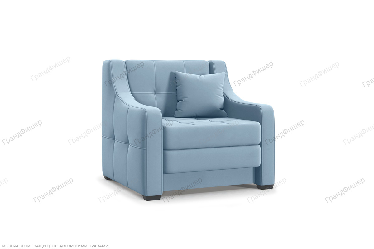 Неглубокий диван Сохо Amigo Blue Вид по диагонали