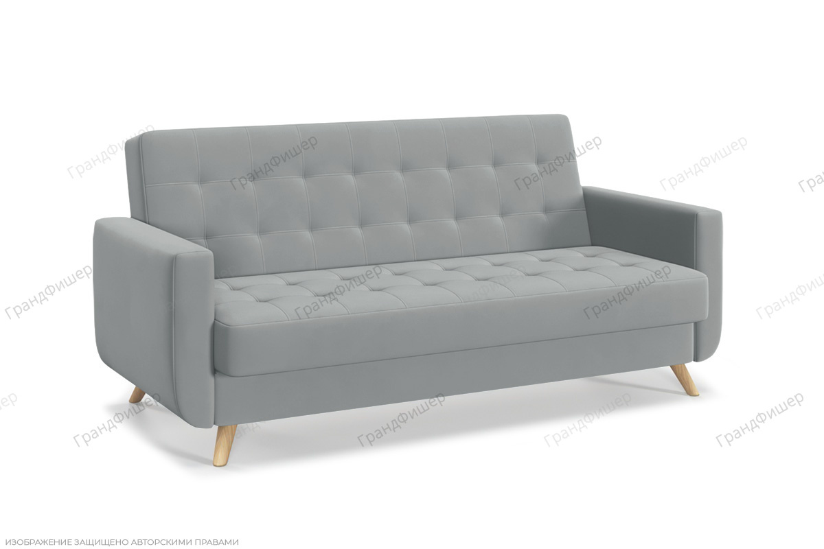 Прямой диван Оскар-2 с опорой №12 Zara Steel 52 Вид по диагонали