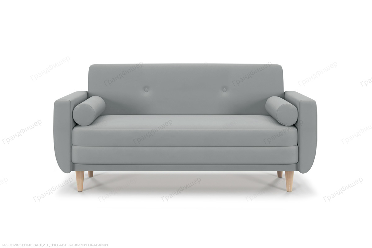 Двуспальный диван Шуга (спальное 140 см) Zara Steel 52 Вид спереди
